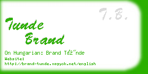 tunde brand business card